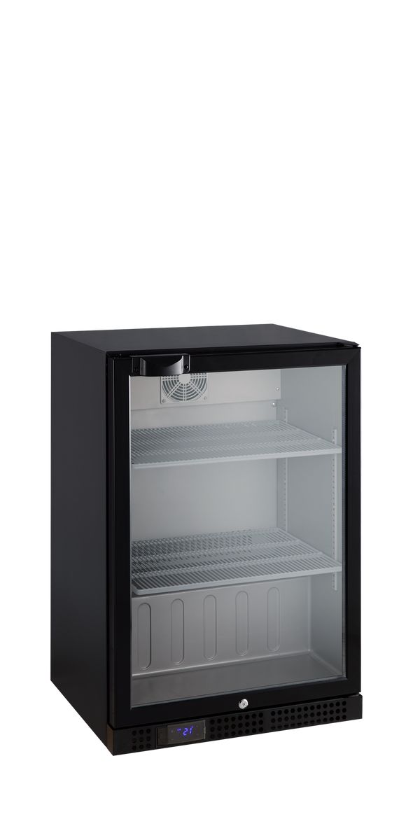 Tefcold DB127H backbar køleskab, 1 hængslet glaslåge, 60 cm bred, sort